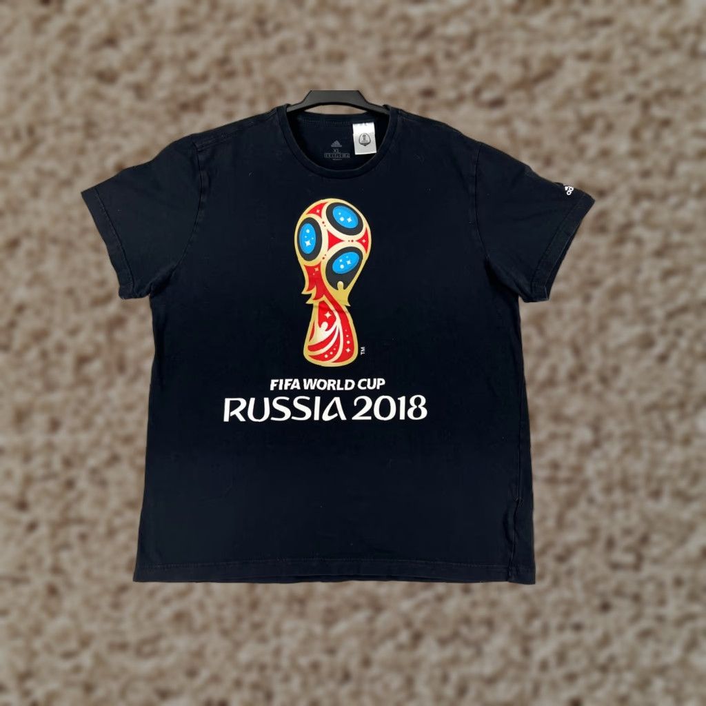 Adidas Adidas Shirt Mens XL Black FIFA World Cup 2018 Russia Soccer Futbol Jersey Graphic Print Team Logo Sports All Seasons Size US XL / EU 56 / 4 - 1 Thumbnail