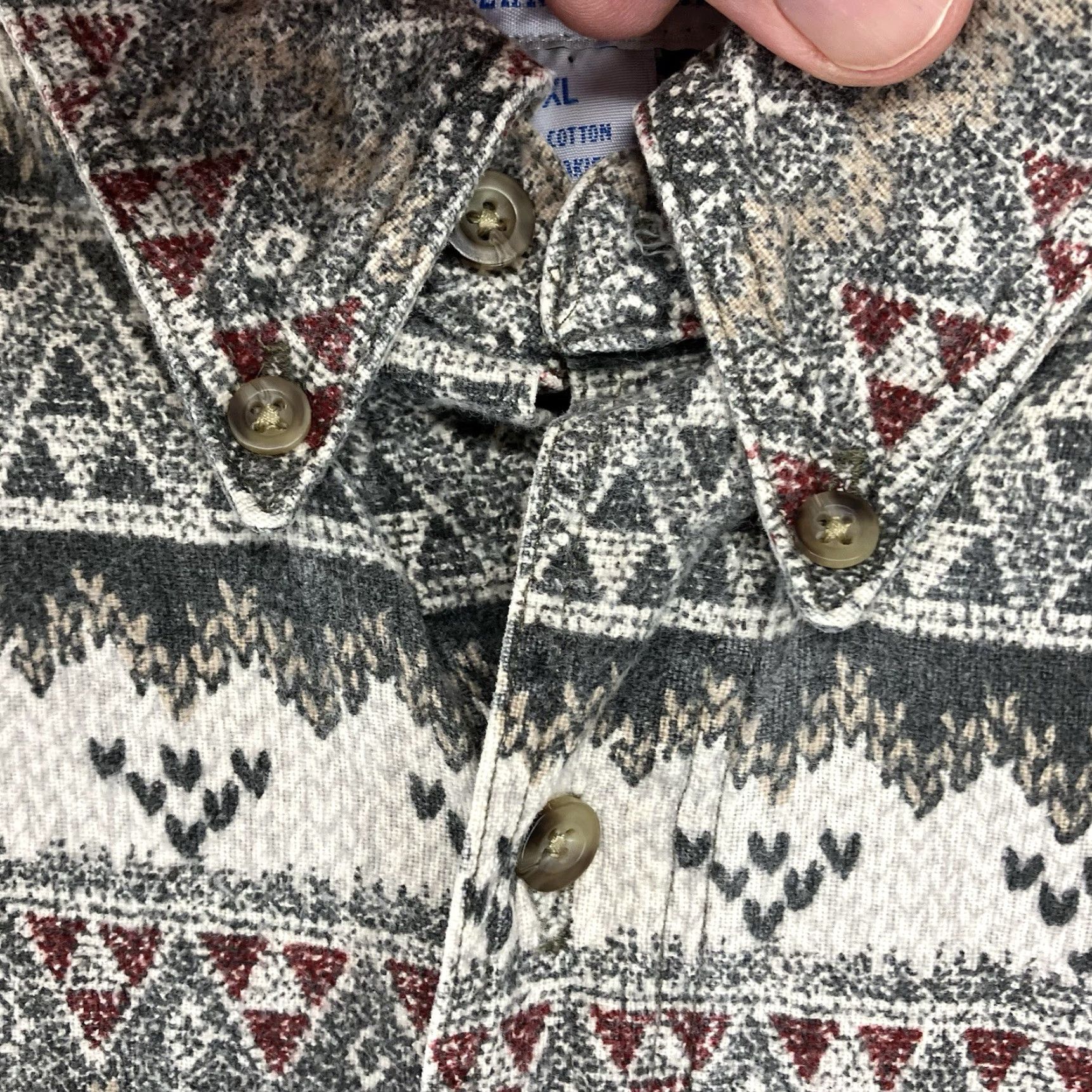 Gloverall VINTAGE Alaska Wilderness Gear Shirt Men's 2XL Flannel All Over Patter Fair Isle Long Sleeve Casual Workwear Western Cowboy 90s Size US XXL / EU 58 / 5 - 5 Thumbnail