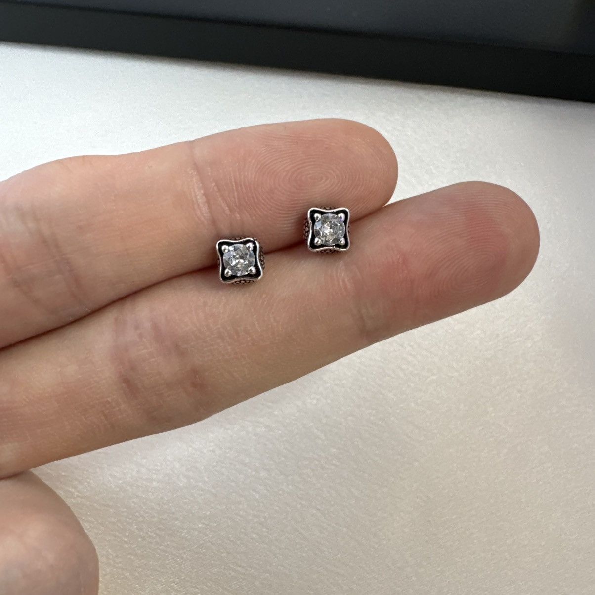 Other CZ 5mm Small Geometric Square Stud Earrings for Men Women Size ONE SIZE - 6 Thumbnail