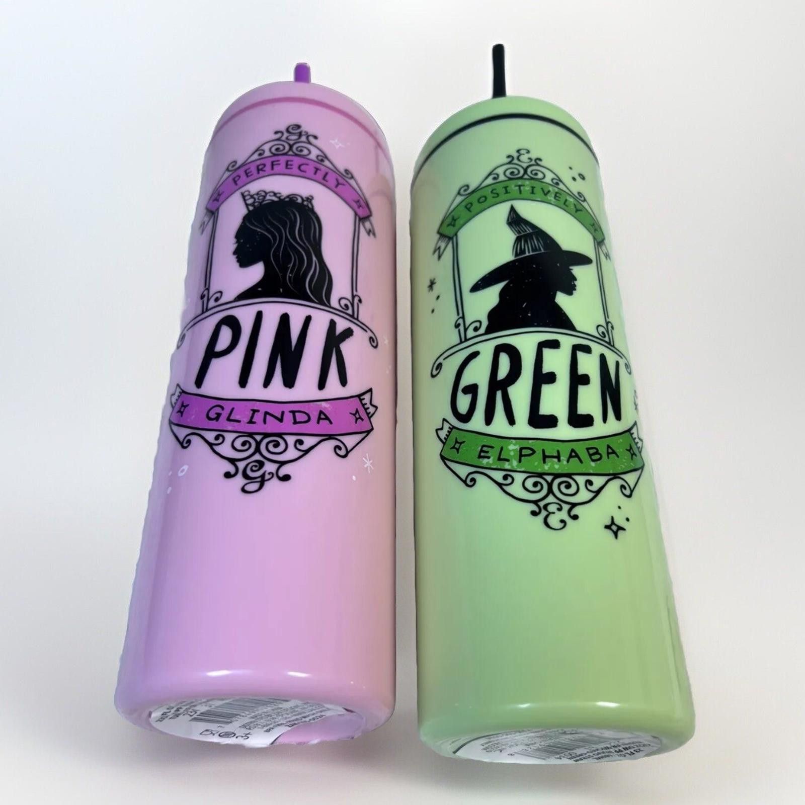 Designer 23oz Wicked 9” Tumbler Set Glinda & Elphaba Plastic Set of 2 Size ONE SIZE - 6 Thumbnail