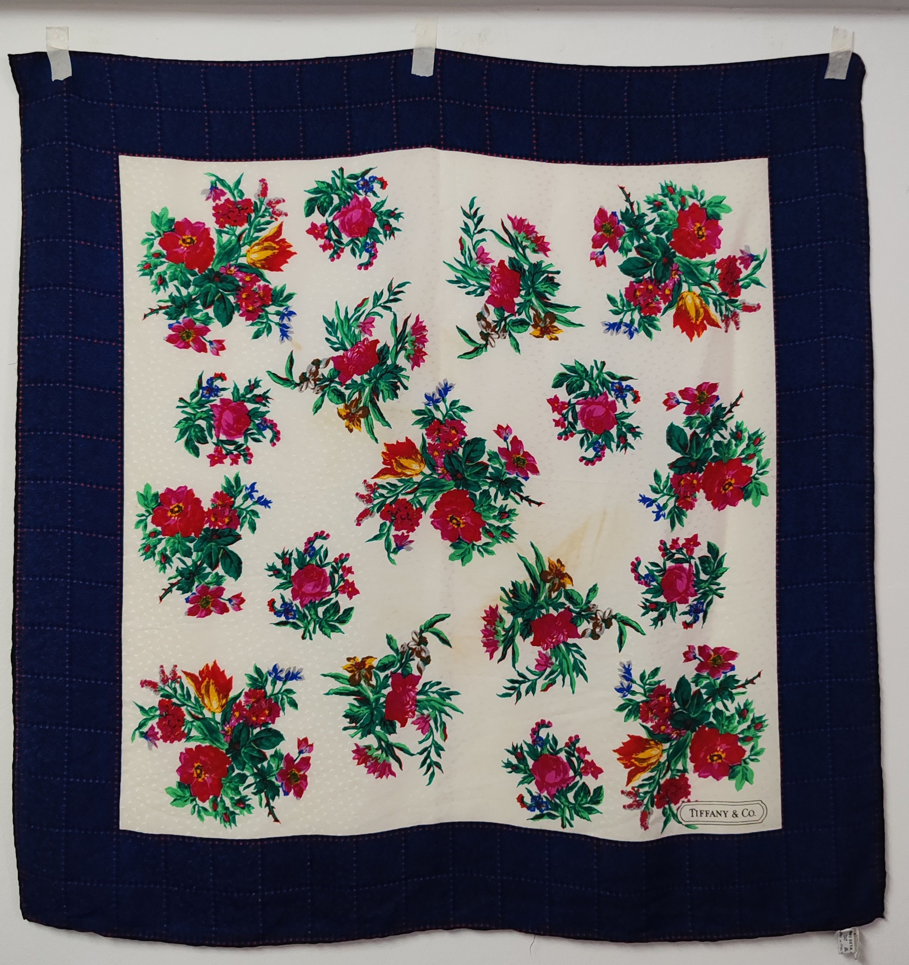 Tiffany & Co. Tiffany & Co Vintage 90cm Silk jacquard floral plaid Size ONE SIZE - 1 Thumbnail