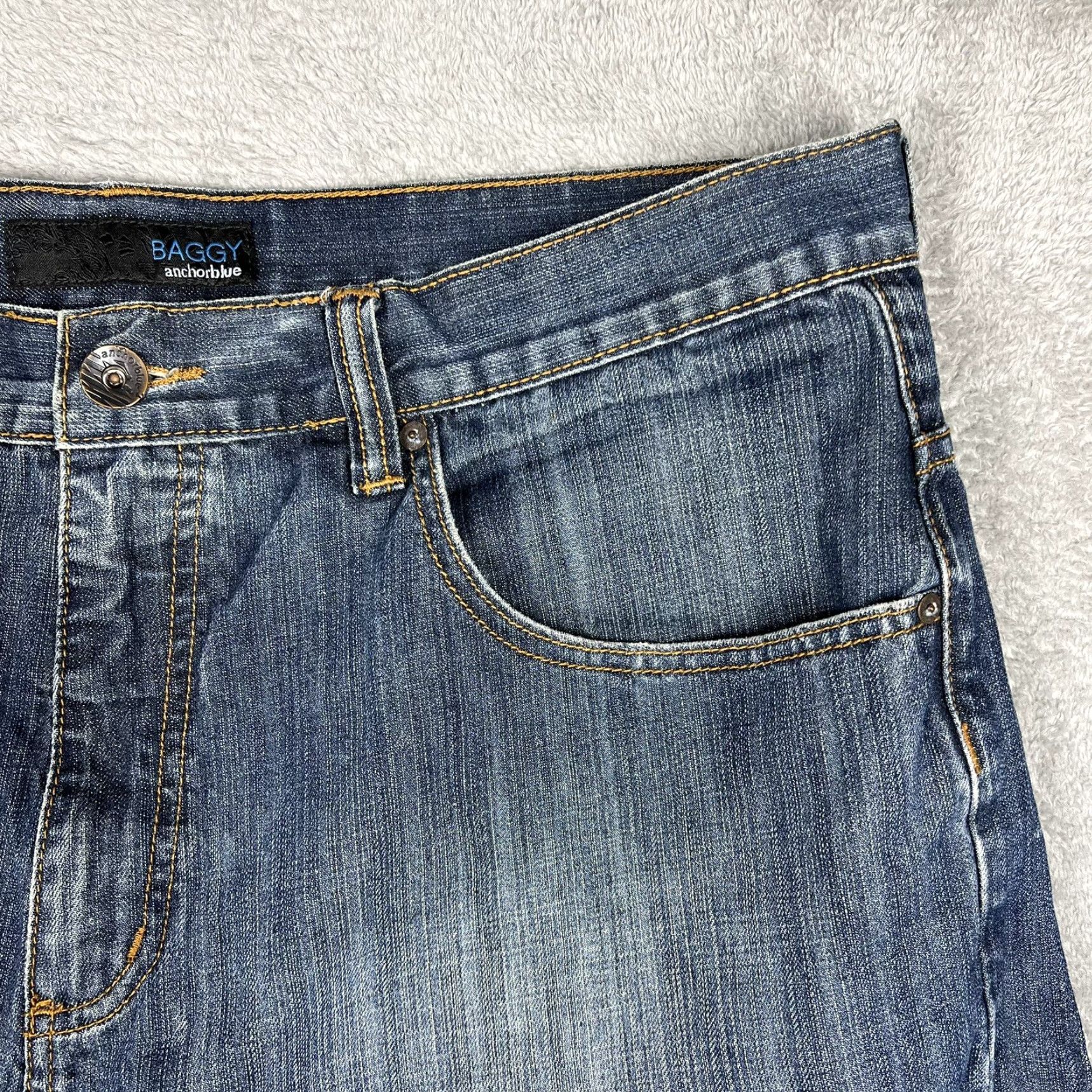 Anchor Blue VINTAGE Anchor Blue Baggy Shorts Men's 38 Waist Denim Wide Leg 5-Pocket Chino Relaxed Blue 90s Hip Hop Mens Size US 38 / EU 54 - 2 Thumbnail