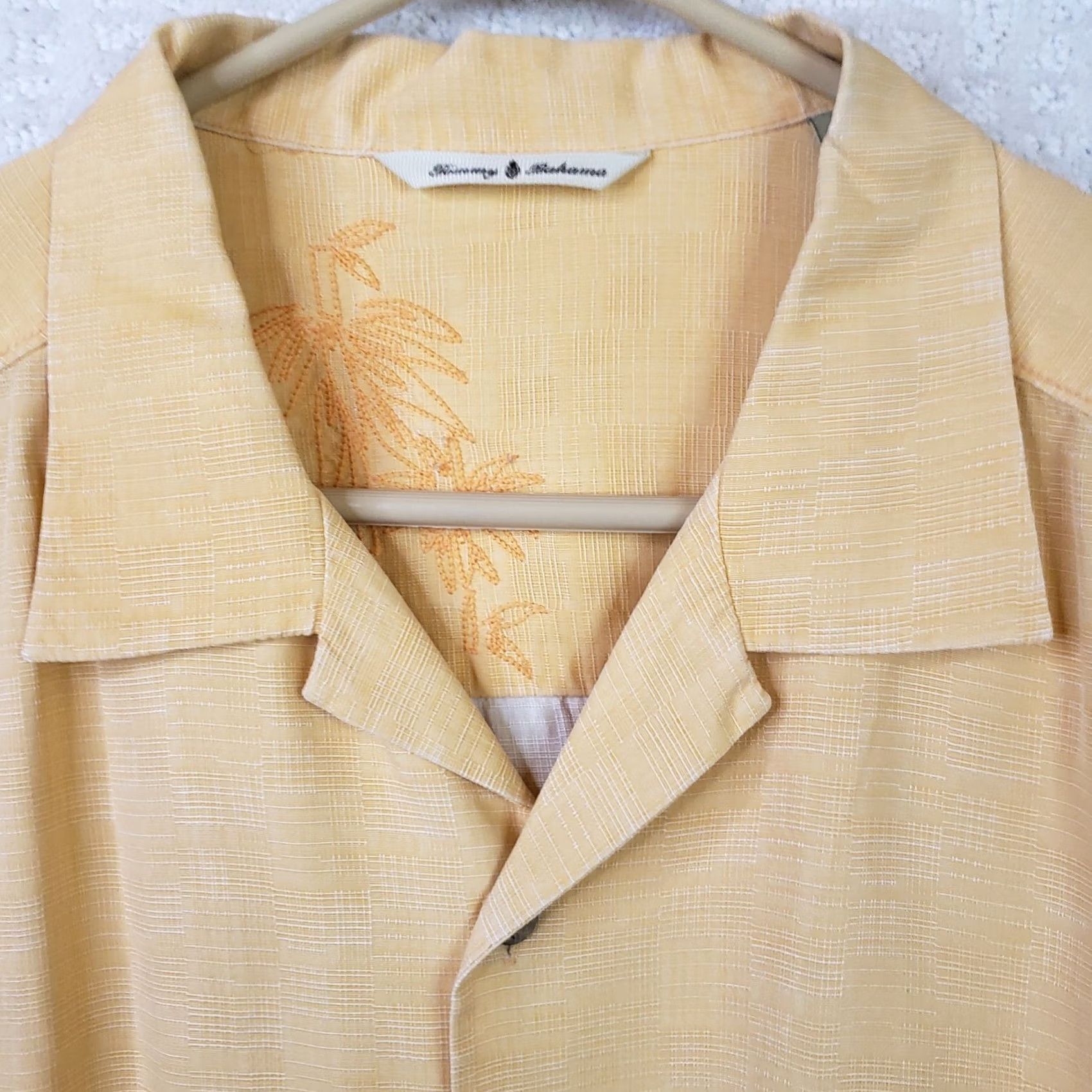 Tommy Bahama VINTAGE Tommy Bahama Shirt Men XL Orange Cantalope Silk Textured Camp Hawaiian Aloha Rum Size US XL / EU 56 / 4 - 5 Thumbnail
