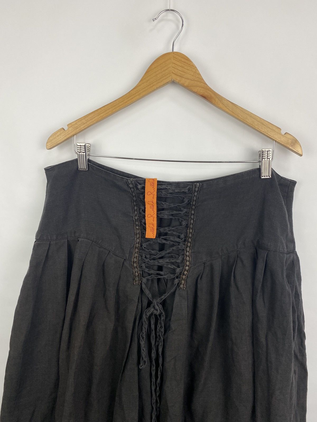 Designer Vintage 2000s Opium Eva I Walla Avant Gard Linen Skirt Y2K Size 25" / US 0 / IT 36 - 3 Thumbnail