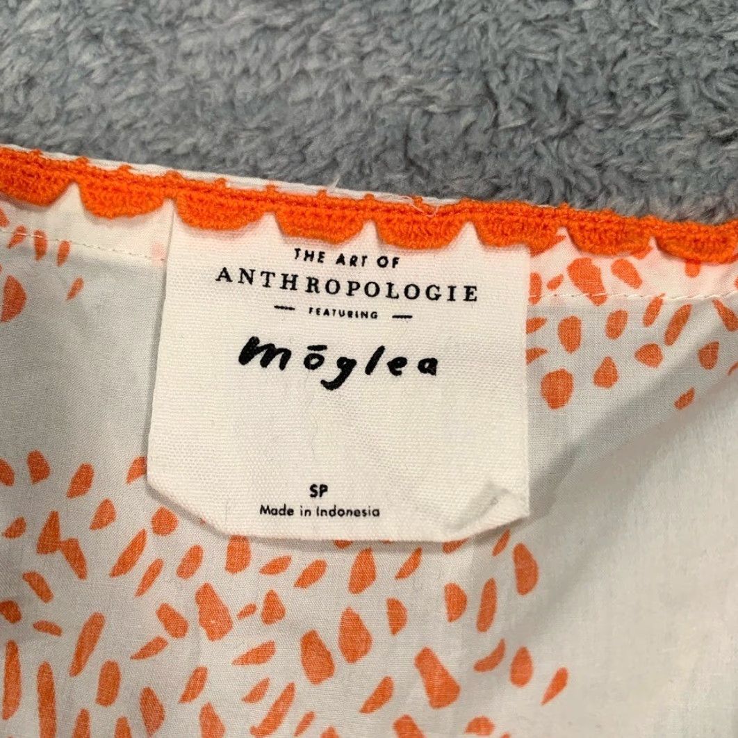 Anthropologie Anthropologie Blouse Orange Woman PP Petites White and Orange SP Moglea The art of Anthropologie Size XXS / US 00 / IT 34 - 5 Thumbnail