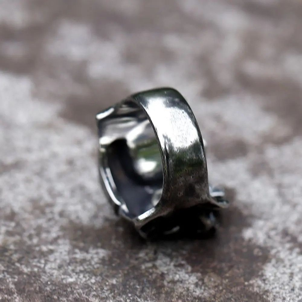 Jewelry Retro Biker Skull Ring Size ONE SIZE - 2 Thumbnail