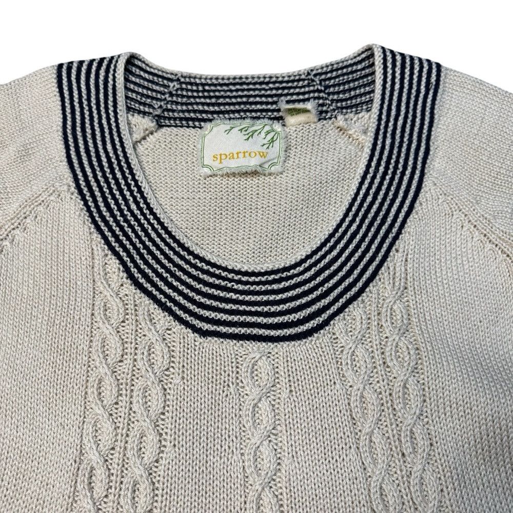 Anthropologie Vintage Sparrow Anthropologie Cable Knit Cotton Ivory Sweat Size M / US 6-8 / IT 42-44 - 4 Thumbnail