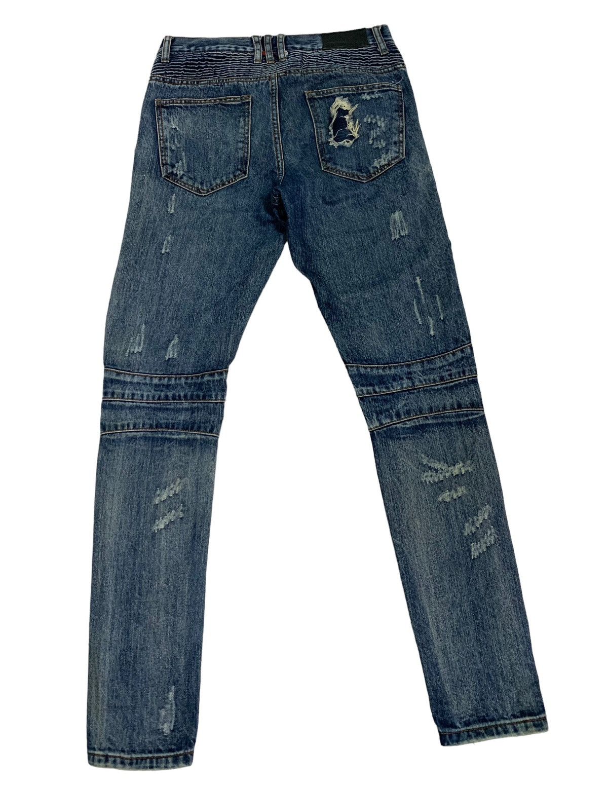 Japanese Brand 🔥Biker Distressed Embellish Skinny Jeans Styled Size US 30 / EU 46 - 2 Thumbnail
