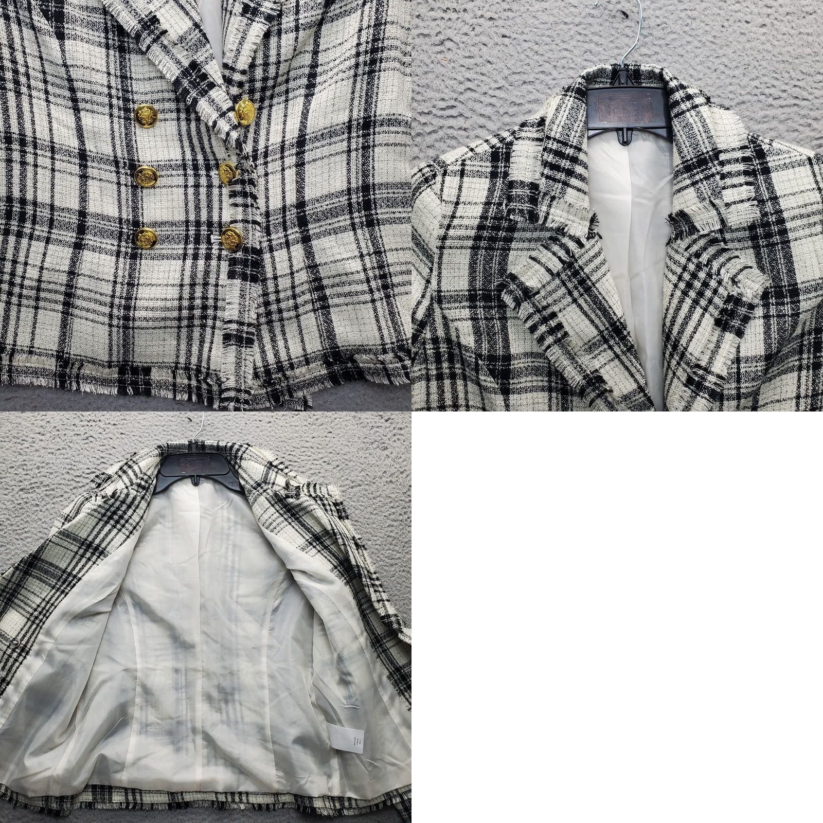 Doublet G by Giuliana Blazer Jacket Womens XS Multicolor Plaid Notch Lapel Double Breasted Blazer Size XS / US 0-2 / IT 36-38 - 8 Thumbnail
