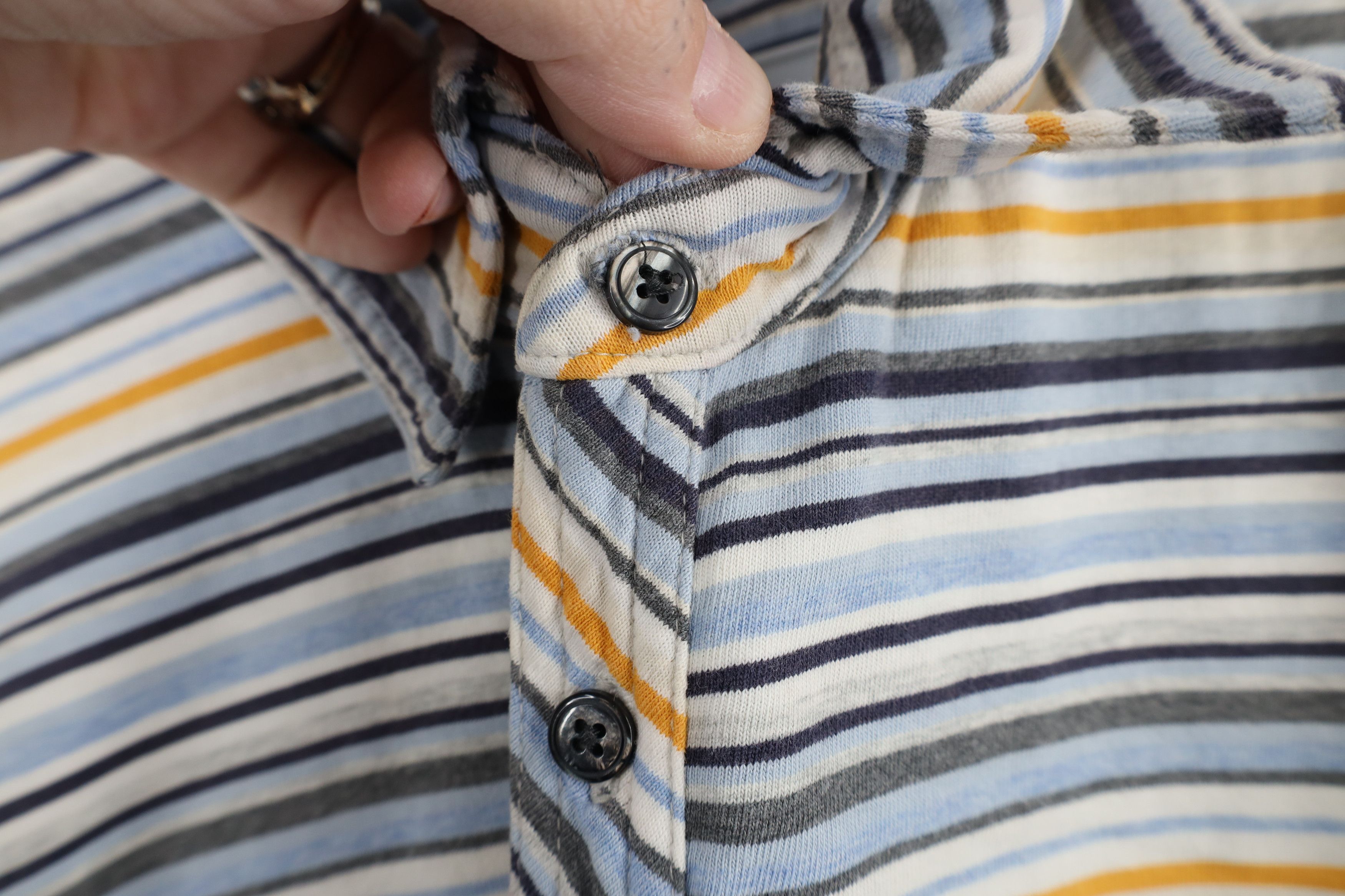 Express × Vintage Vintage Express Rainbow Striped Knit Collared Polo Shirt Size US XL / EU 56 / 4 - 5 Thumbnail