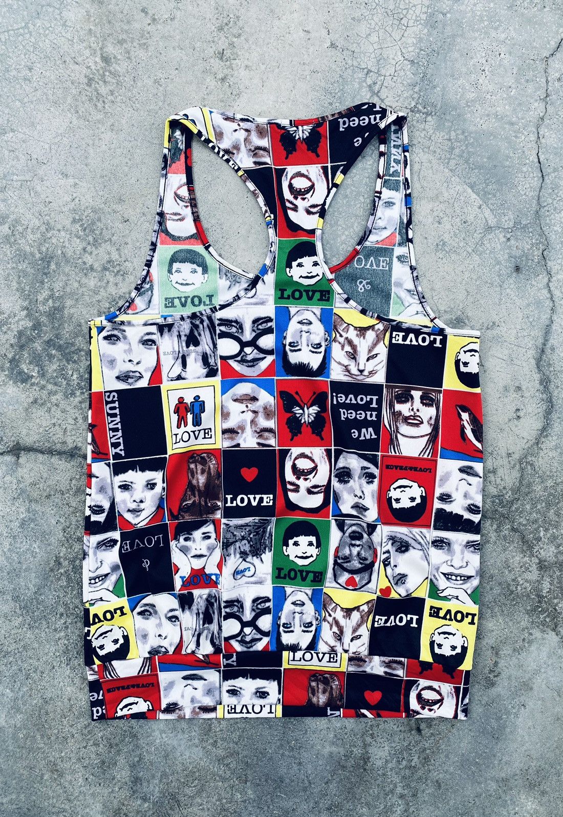 Japanese Brand Vintage Han Ahn Soon Face Art Tank Top Size S / US 4 / IT 40 - 2 Thumbnail