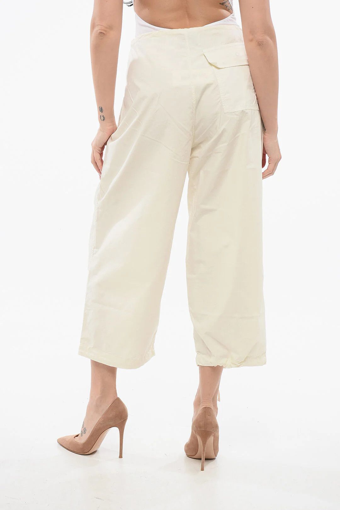 AUTRY og1mm0426 Solid Nylon Pant in Beige Size 28" / US 6 / IT 42 - 2 Thumbnail