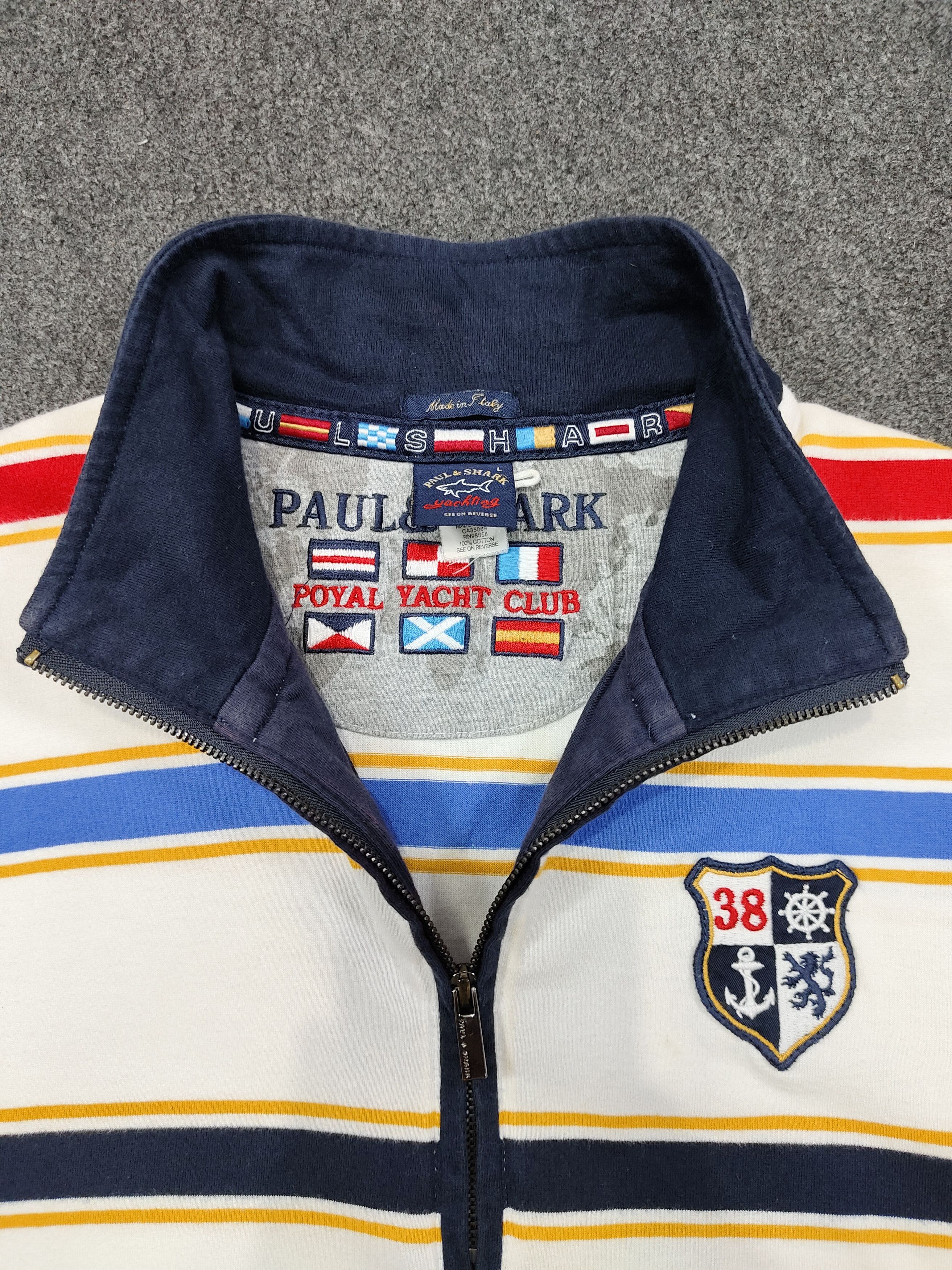 Paul & Shark Paul & Shark- Royal Yacht Club Multicolor Striped Half Zip Size L / US 10 / IT 46 - 5 Thumbnail