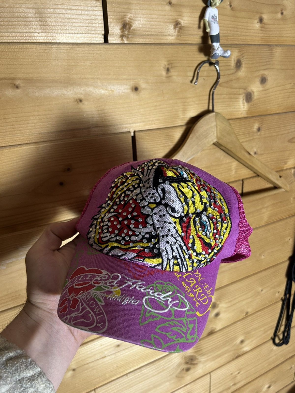 Ed Hardy Ed Hardy tiger flowers pink cap Size ONE SIZE - 1 Thumbnail