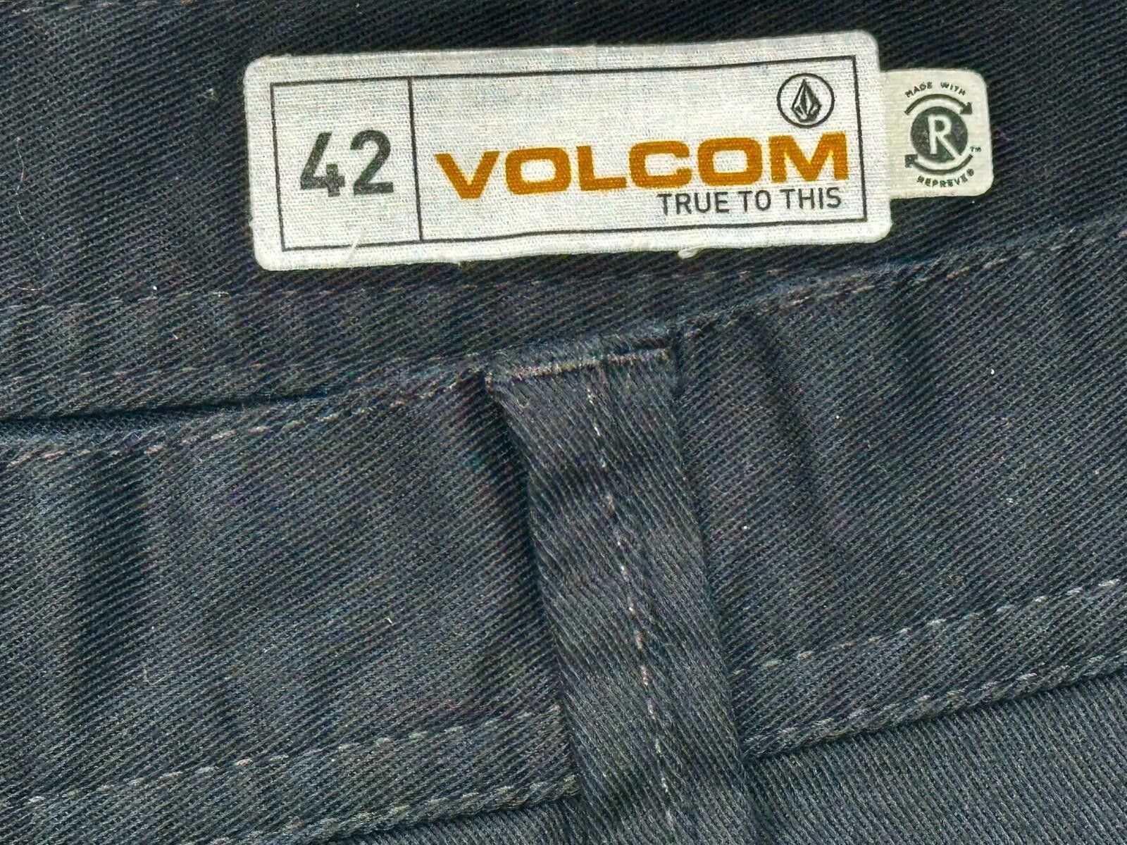 Volcom Volcom Flat Embroidered Cotton/Poly Chinos Black Mens 42/34 Size US 42 / EU 58 - 9 Thumbnail