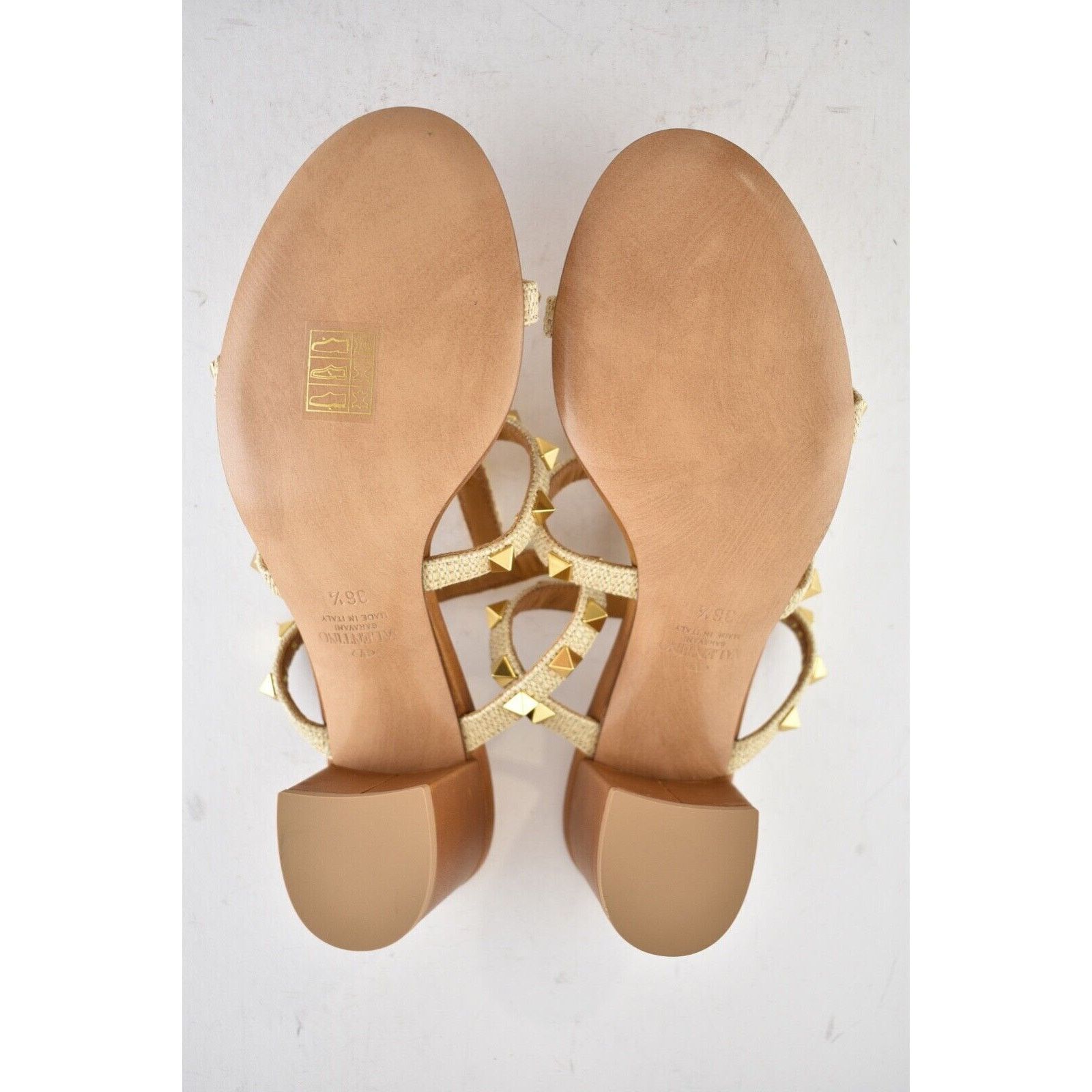Valentino Valentino Rockstud City Slide 60mm Brown Mule Caged Size US 6 / IT 36 - 12 Thumbnail