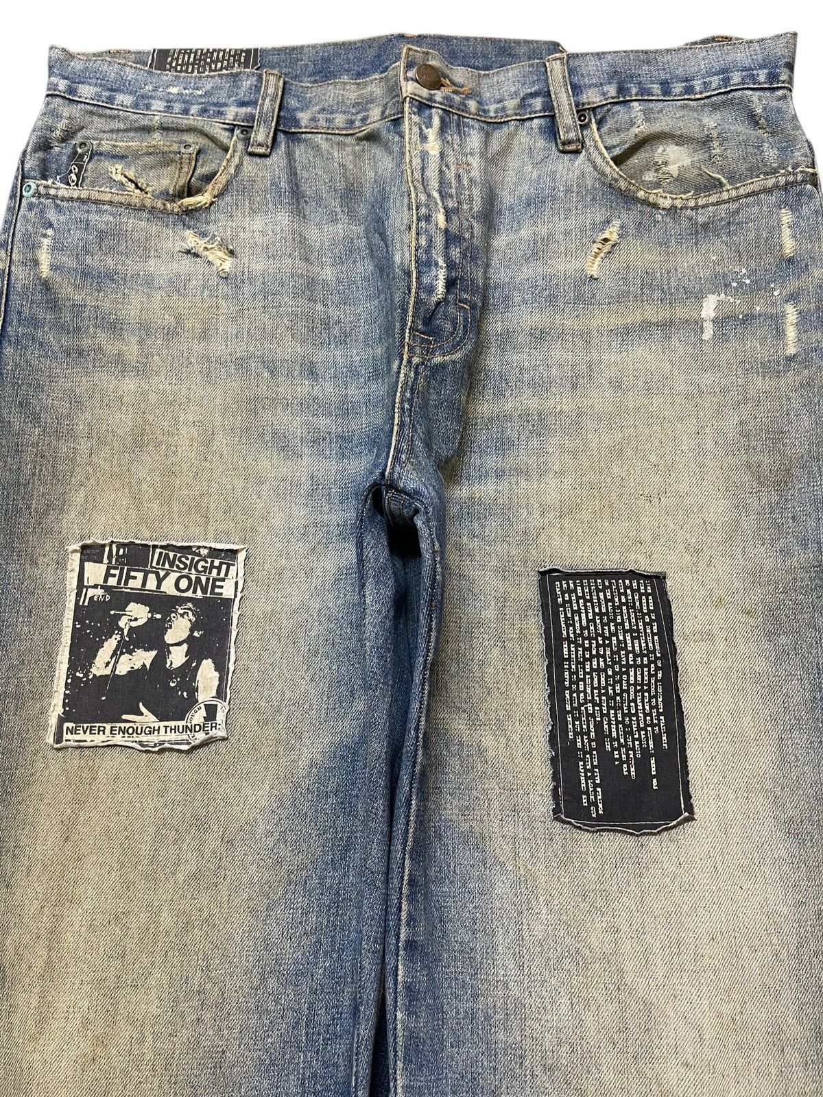 Hysteric Glamour Vintage Japanese Brand Mud Wash Faded Artist Style Jeans Size US 36 / EU 52 - 3 Thumbnail