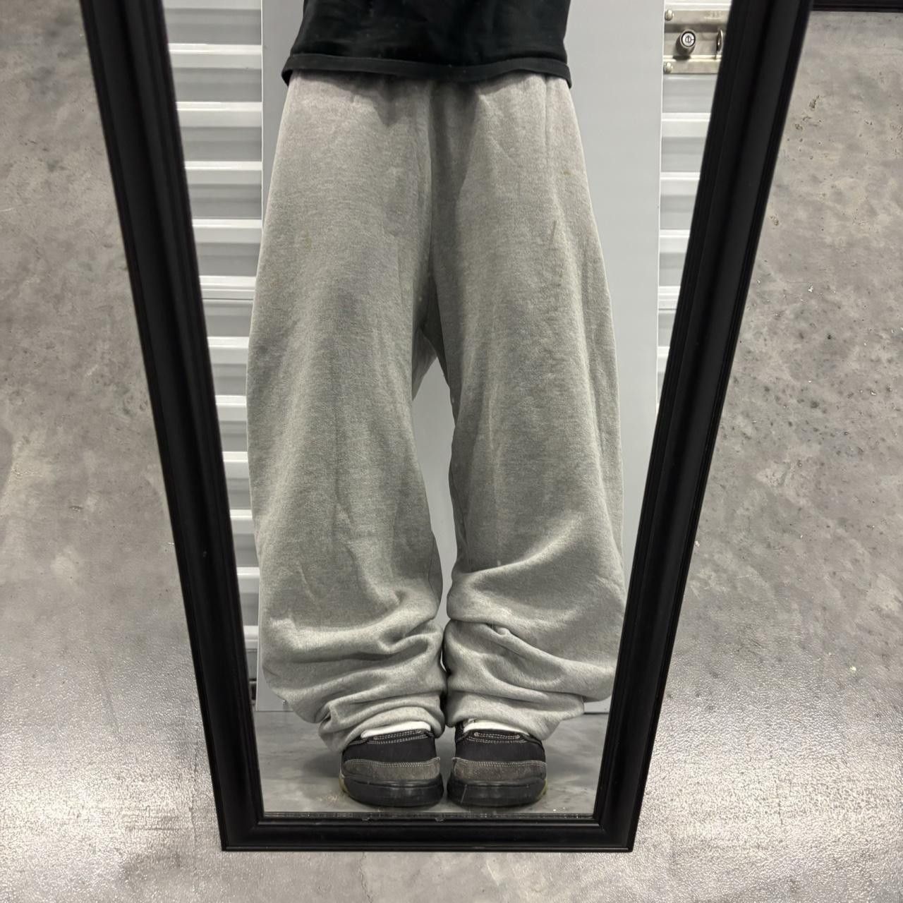 Japanese Brand × Vintage Crazy Vintage Y2K/2000s Baggy Light Grey Skater Essential Sweatpants! Size US 34 / EU 50 - 1 Thumbnail