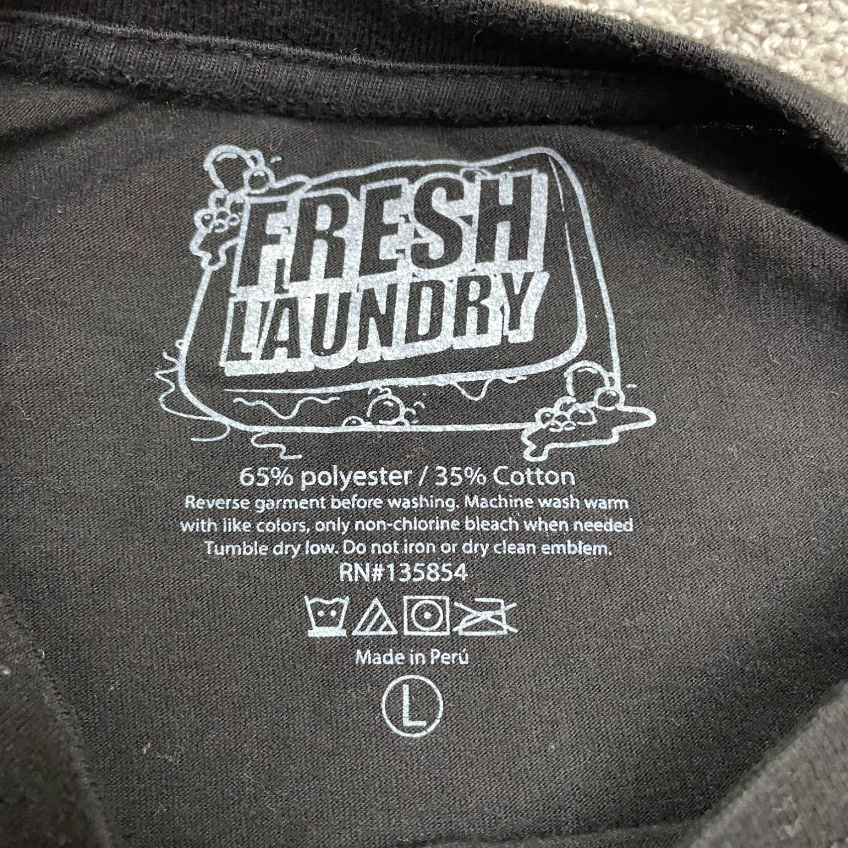 Vintage VINTAGE Fresh Laundry T-Shirt Mens Large Black White Crew Neck Graphic 90s Tee Size US L / EU 52-54 / 3 - 6 Thumbnail