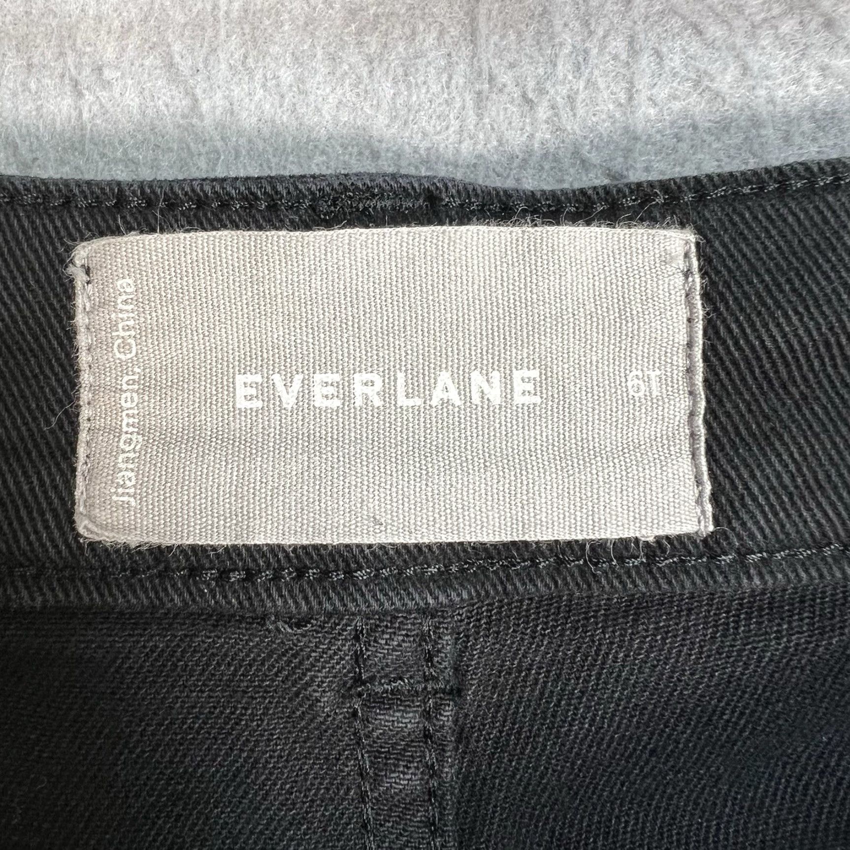 Everlane Everlane Black High-Waisted Cotton Tapered Pants Womens Size 6T Size 28" / US 6 / IT 42 - 3 Thumbnail