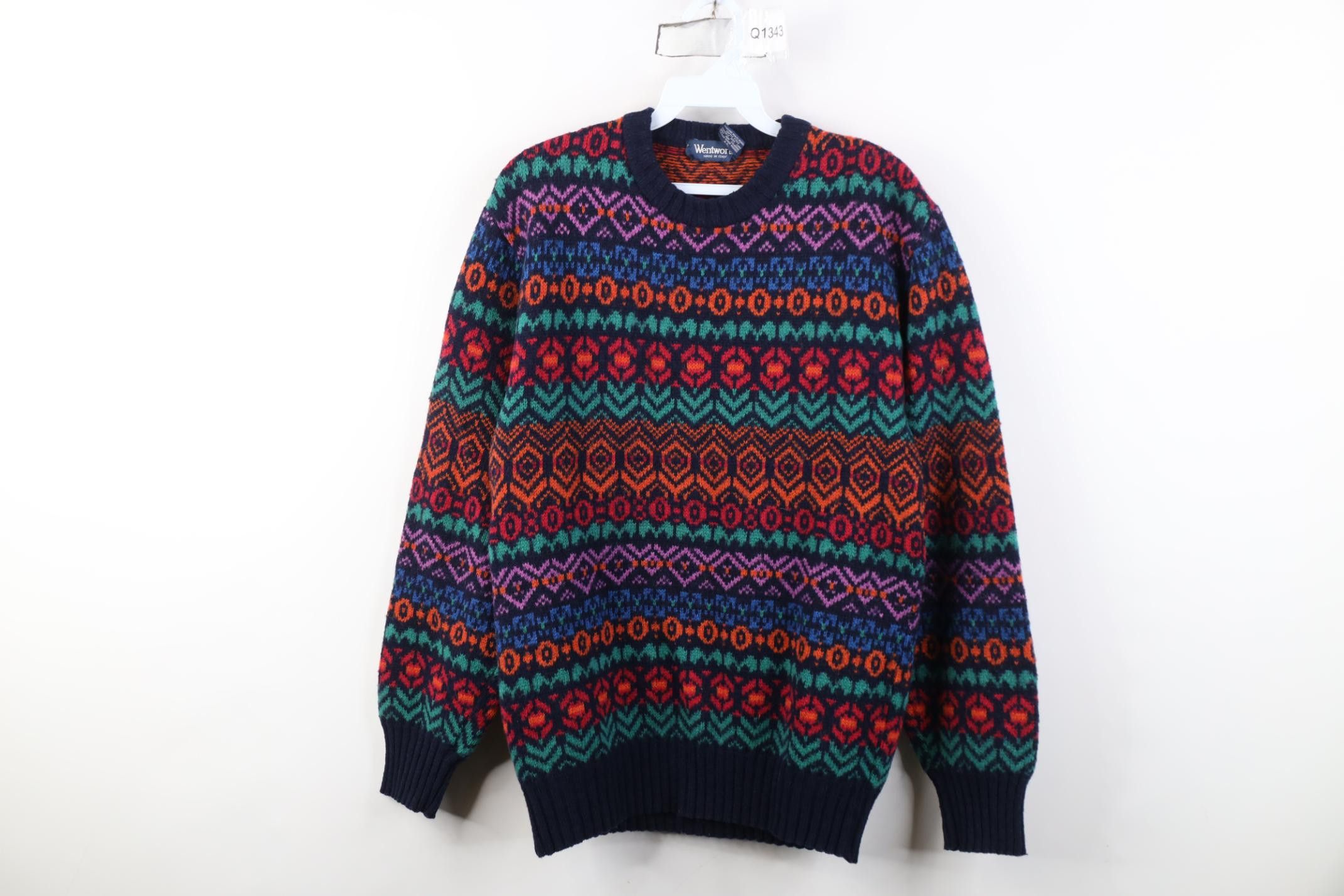 Vintage Vintage 90s Streetwear Wool Blend Rainbow Fair Isle Sweater Size M / US 6-8 / IT 42-44 - 1 Thumbnail