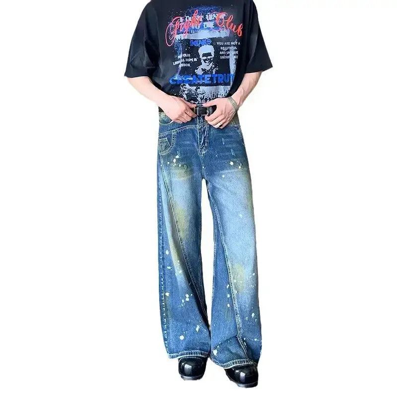 Japanese Brand Retro loose straight leg casual patchwork jeans Size US 32 / EU 48 - 5 Thumbnail