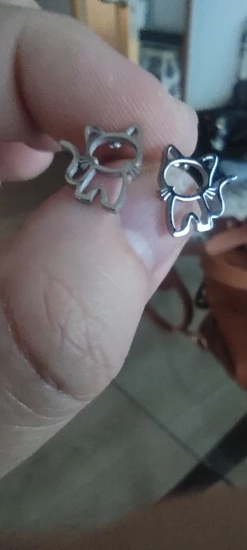 Jewelry Cute Cat Stud Earrings Charm Stainless Earring Gift Size ONE SIZE - 3 Thumbnail