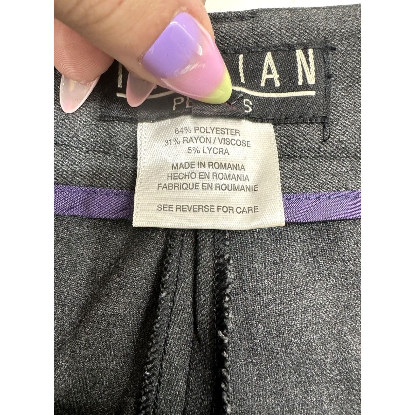 Vintage Thalian Womens Dress Pants Size 12P Petite Gray Pants Size 34" / US 12 / IT 48 - 4 Thumbnail