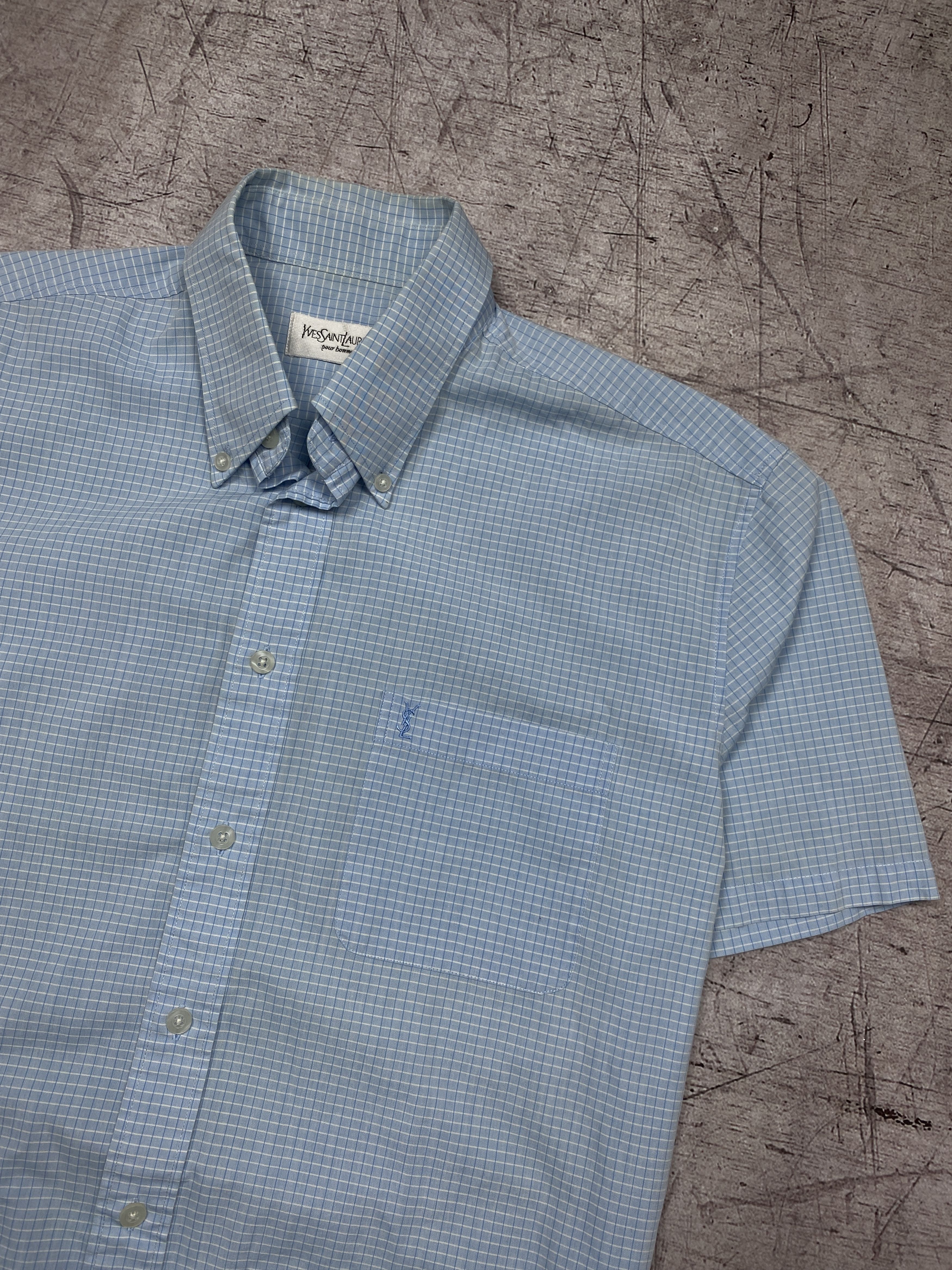 Yves Saint Laurent Yves Saint Laurent YSL Vintage Mens Short Sleeve Shirt Size US M / EU 48-50 / 2 - 2 Thumbnail
