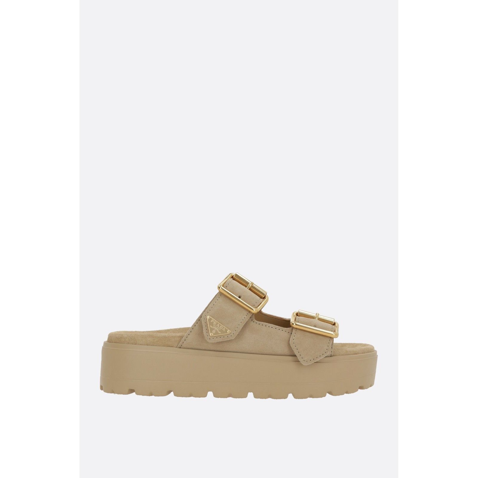 Prada PRADA Ecru Beige Suede Platform Sandals New & Authentic (Wom Size US 8.5 / IT 38.5 - 1 Thumbnail