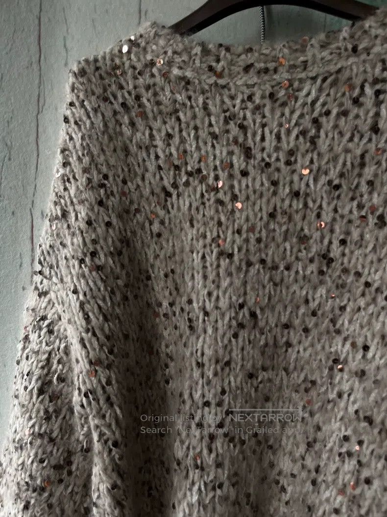 Brunello Cucinelli Brunello Cucinelli Fully sequined large stitch mohair swea Size M / US 6-8 / IT 42-44 - 4 Thumbnail