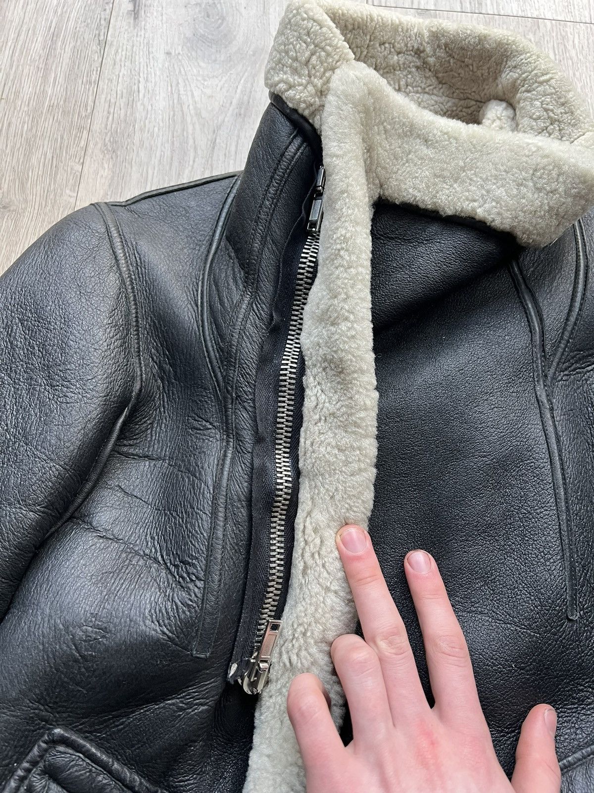 Rick Owens sherling leather jacket olmar and mirta