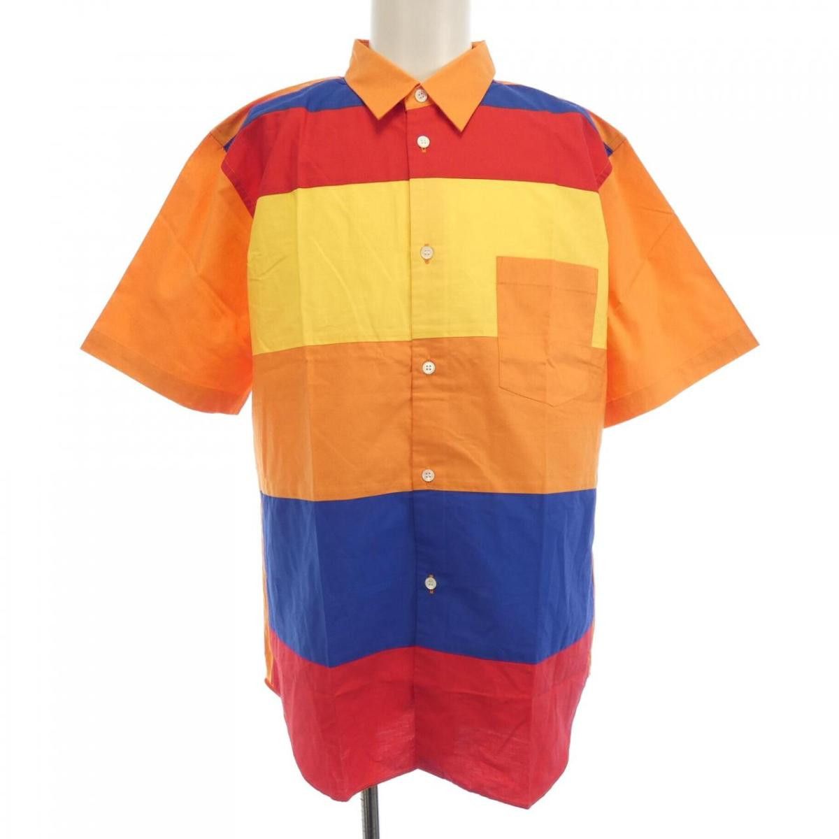 Shirt Switching Design Short Sleeve Multicolor