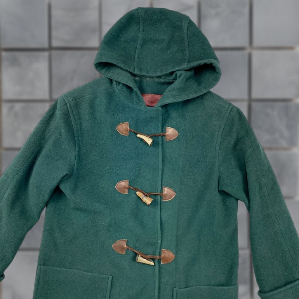 Lands' End VINTAGE Lands' End Parka Coat Womens Small Green Wool Toggle Button Hooded Lined USA Size S / US 4 / IT 40 - 1 Thumbnail