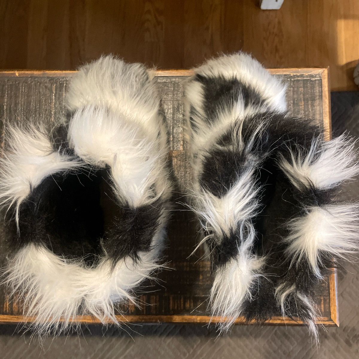 Other Womens black and white faux fur fury winter boots Size US 10 / IT 40 - 5 Thumbnail