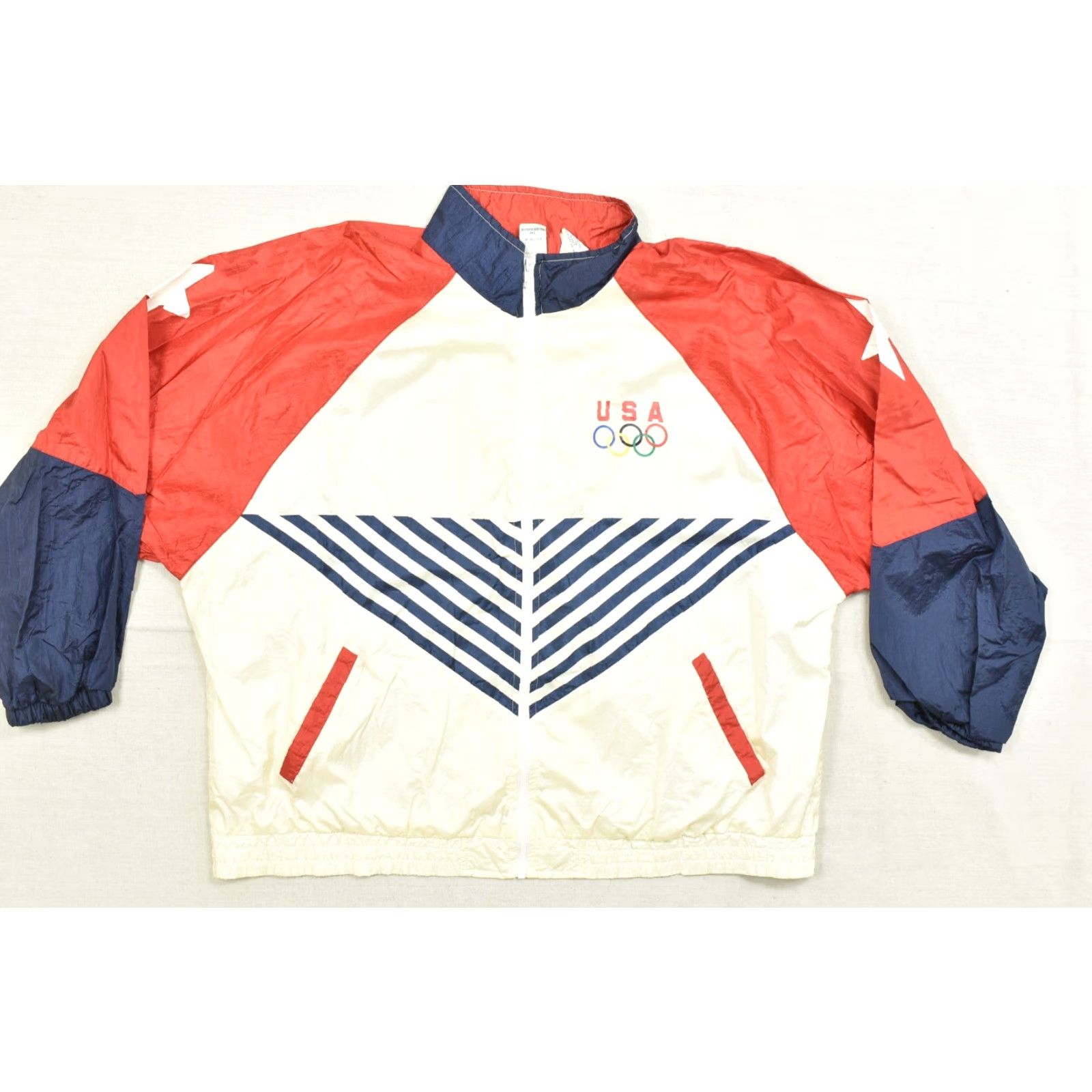 Vintage VINTAGE USA Olympic Windbreaker Jacket Mens Large Red White Blue Zip Logo Size US L / EU 52-54 / 3 - 2 Thumbnail