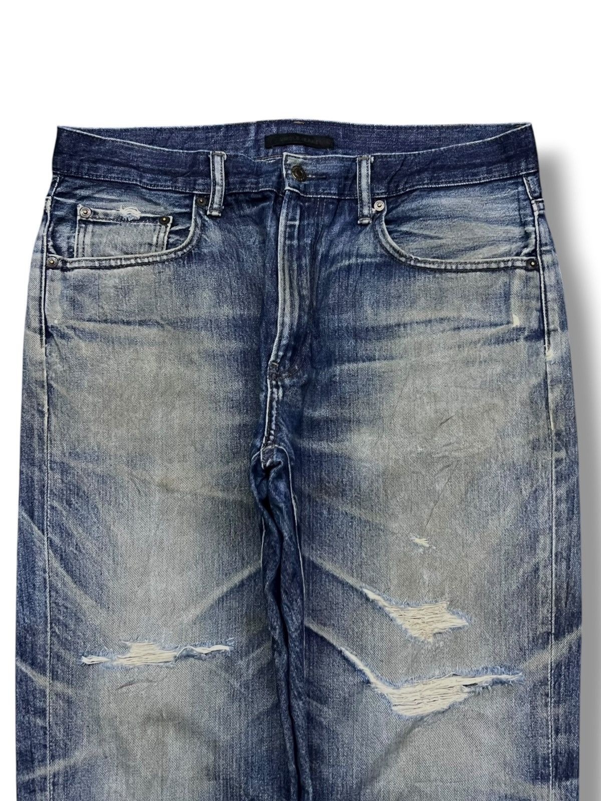 Uniqlo Vintage Uniqlo Japan - Faded Wash, Distressed Denim Size US 35 - 4 Thumbnail