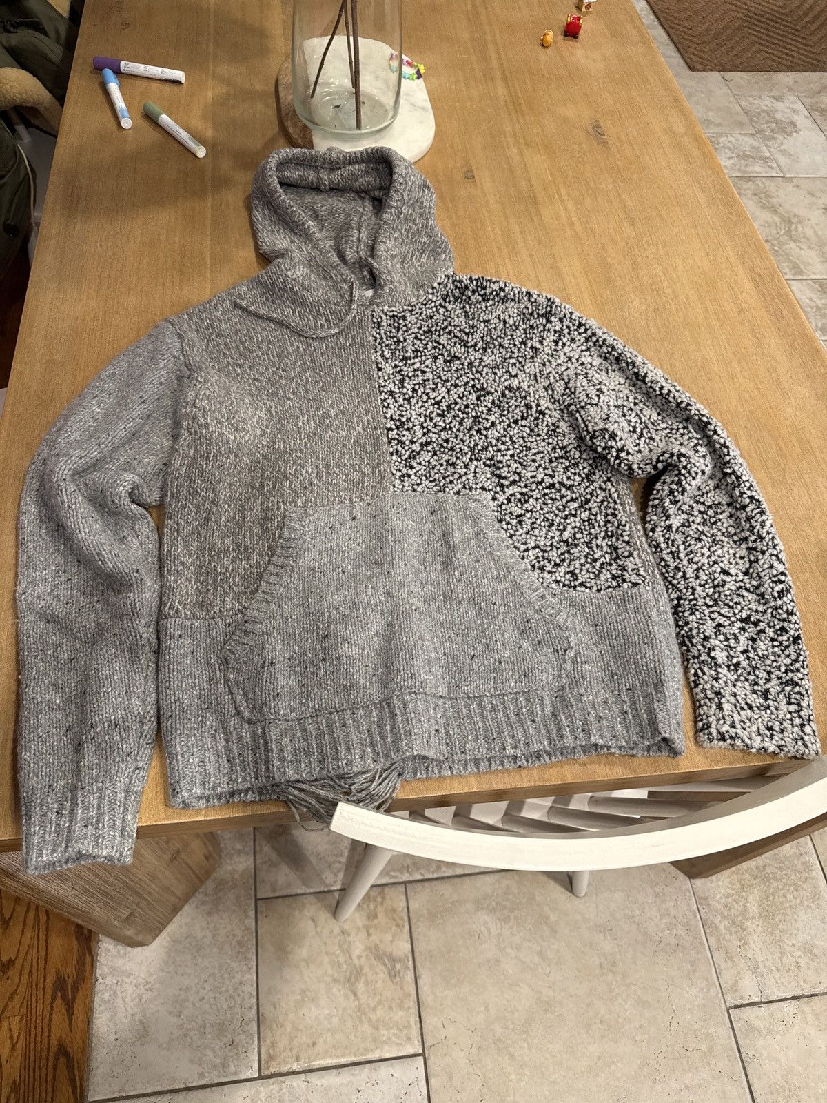 John Elliott John Elliott Knit Distressed Patchwork Hoodie M Size US M / EU 48-50 / 2 - 1 Thumbnail