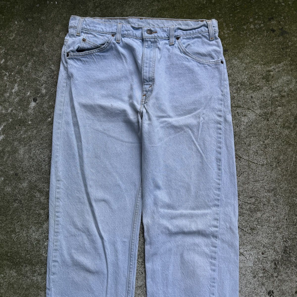 Levi's VINTAGE 90s LEVI'S 505 ORANGE TAB THRASHED LIGHT DENIM JEANS Size US 34 / EU 50 - 5 Thumbnail