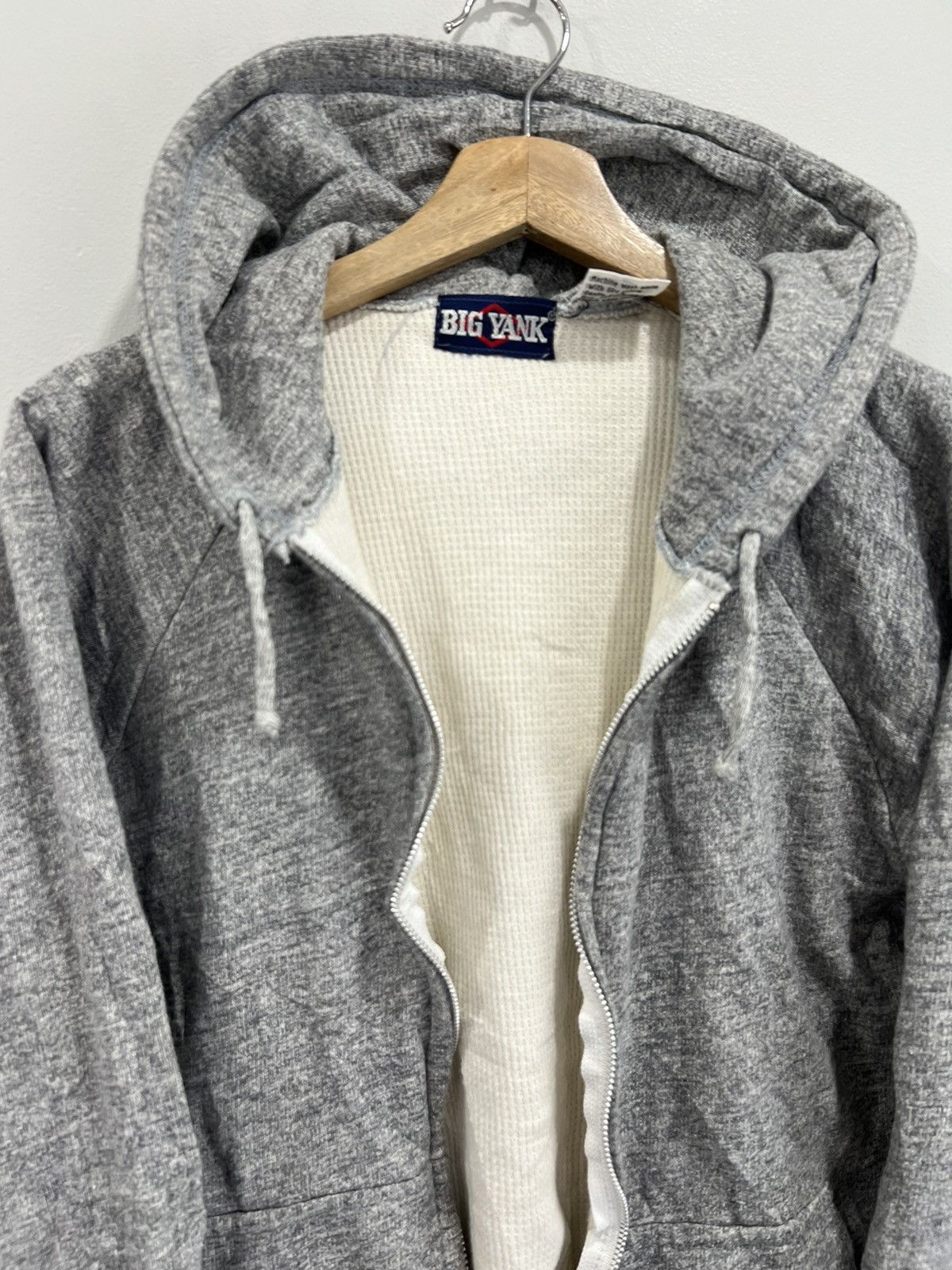 Vintage Vintage Thermal Lined Hoodie Sweater big yank blank zip up Size US S / EU 44-46 / 1 - 4 Thumbnail