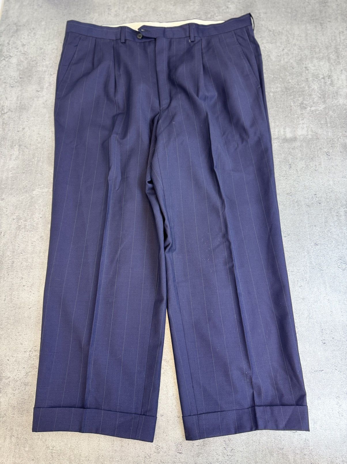 Valentino Valentino Double Breasted Pinstripe Wool Suit Vintage 90s Size 54R - 13 Thumbnail