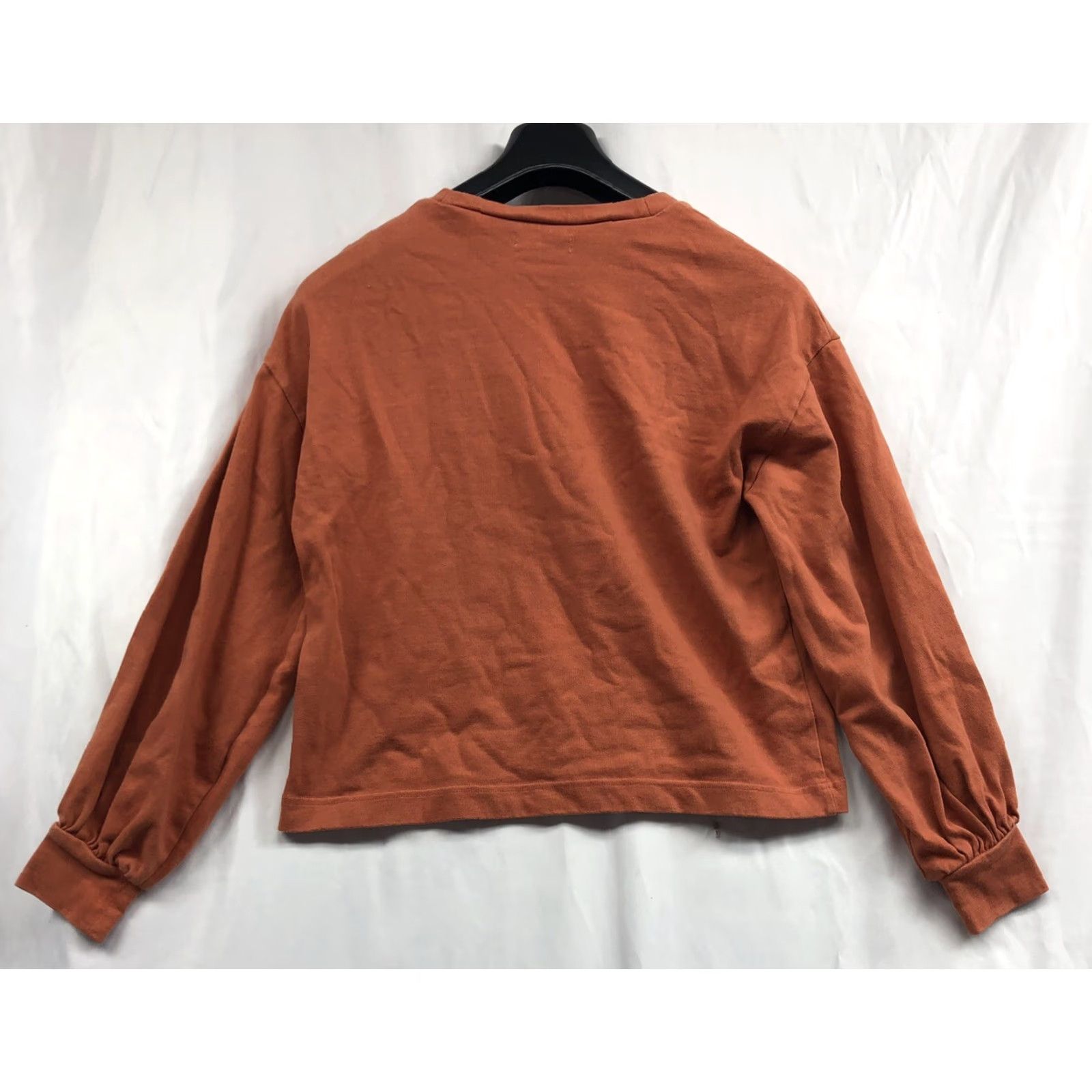 Madewell Madewell Orange Sweater Women XS Cotton Pullover Cropped Made In Indonesia Size XS / US 0-2 / IT 36-38 - 2 Thumbnail