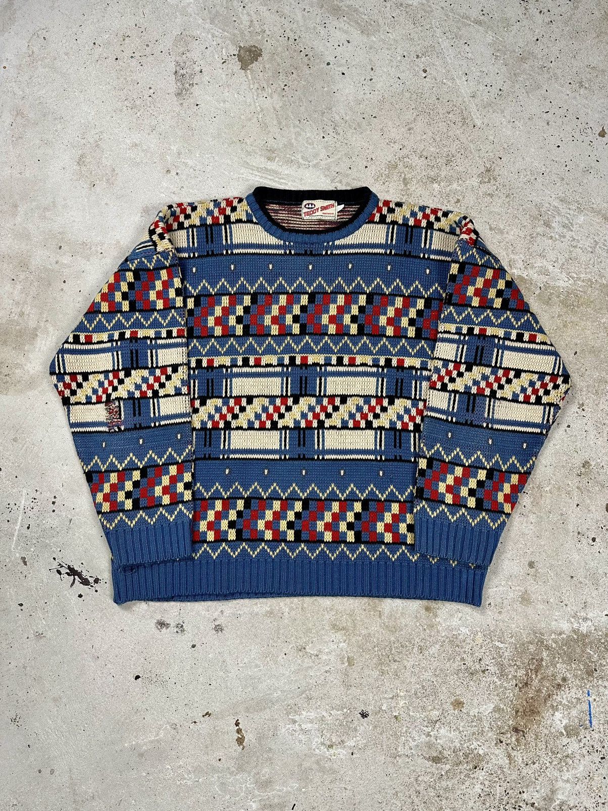 Vintage 1990s geometric boxy sweater good