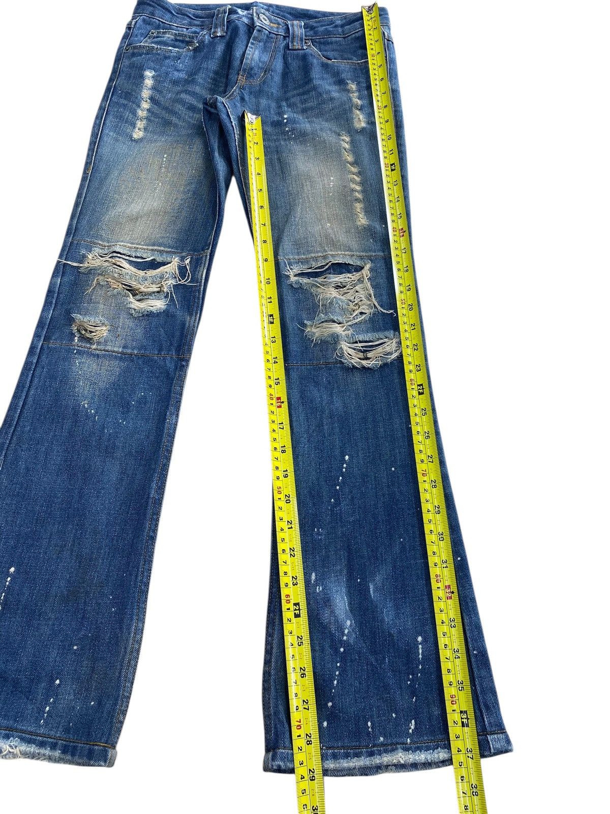 Japanese Brand Japanese Brand Splatted Paint Style Boot Cut Jeans Size 29" - 9 Thumbnail