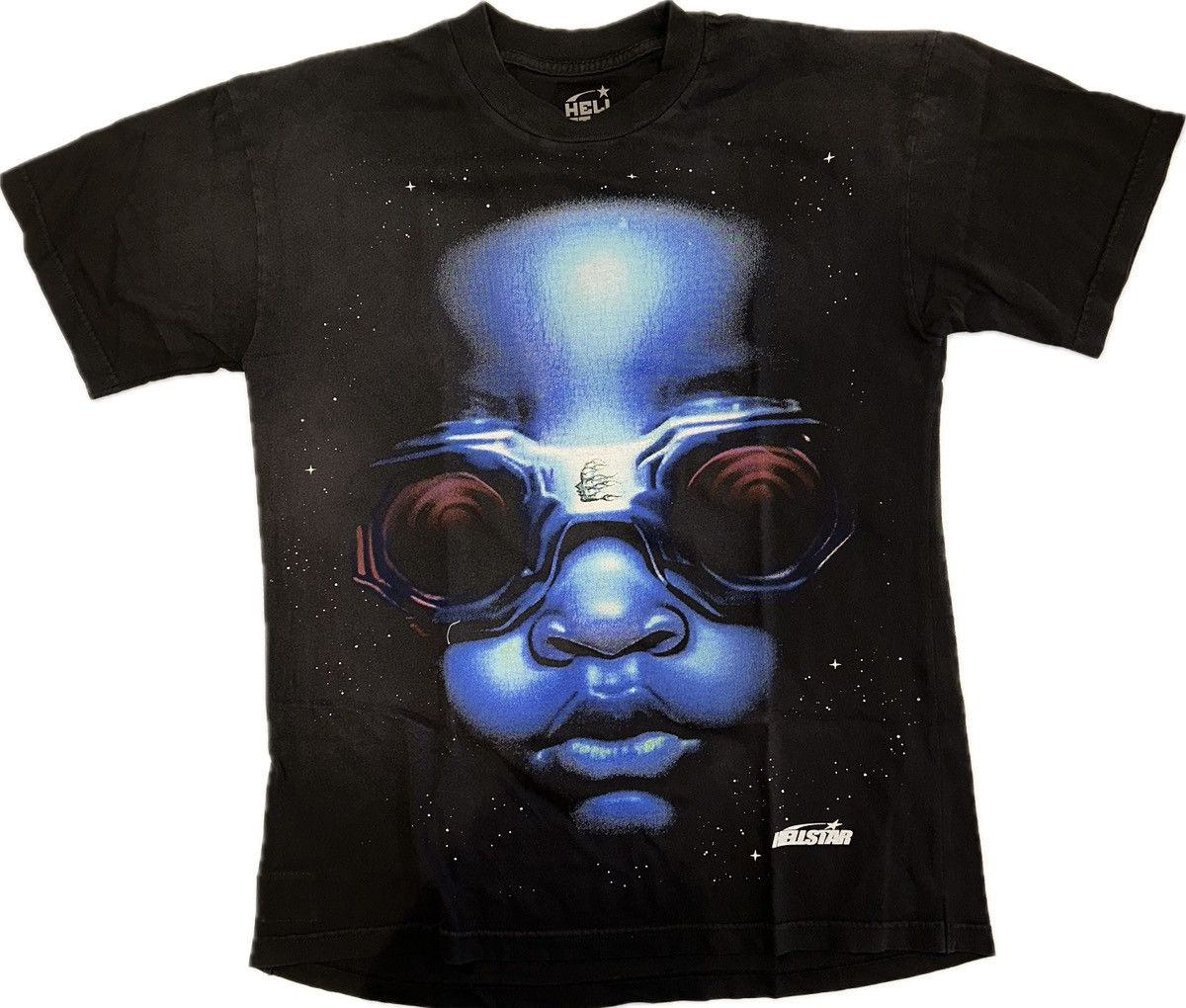 image of Hellstar Goggles T-Shirt in Black, Men's (Size Small)