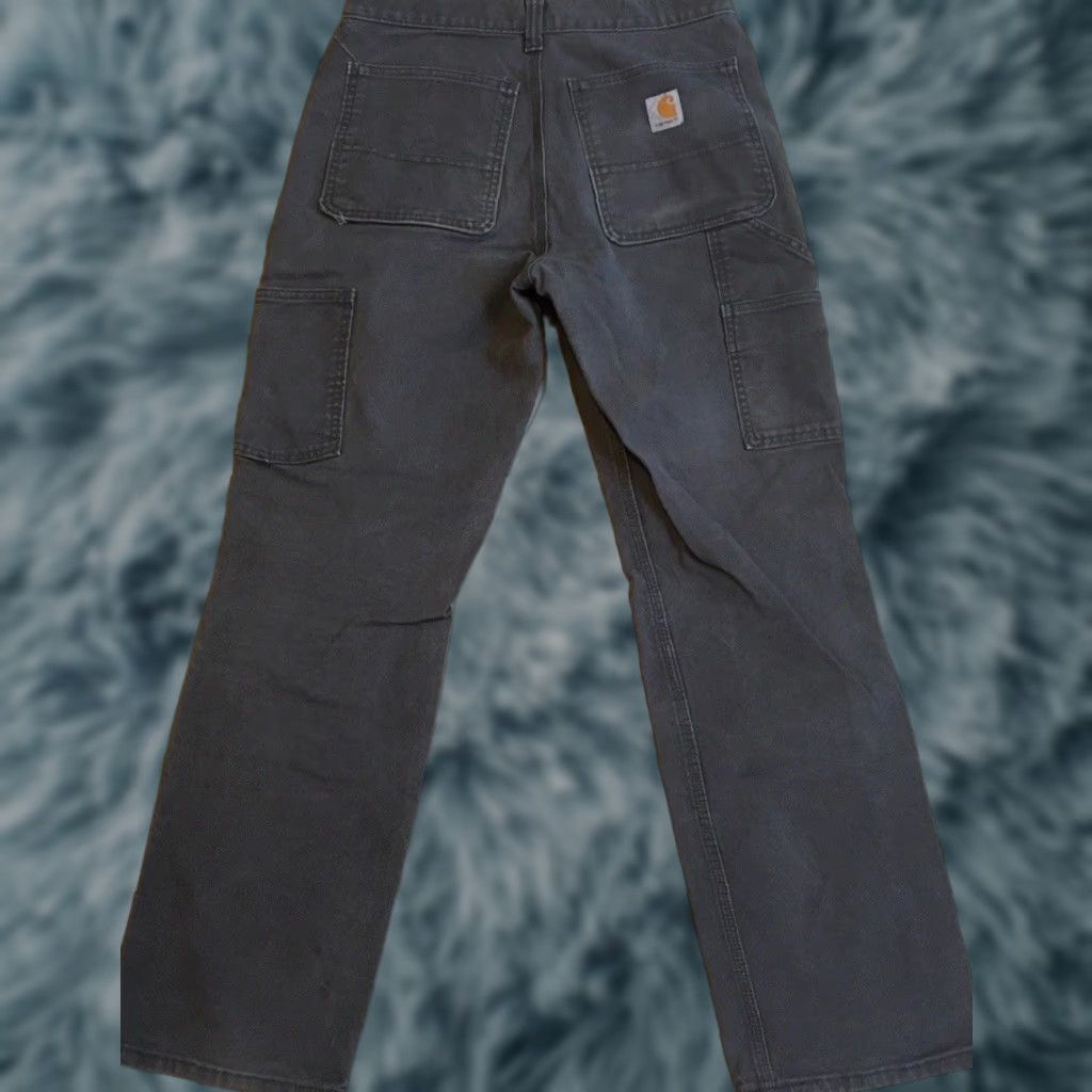 Carhartt VINTAGE Carhartt Faded Distress Double Knee Pants 30 Biker Skate Trucker Grunge 90s Size US 30 / EU 46 - 1 Thumbnail