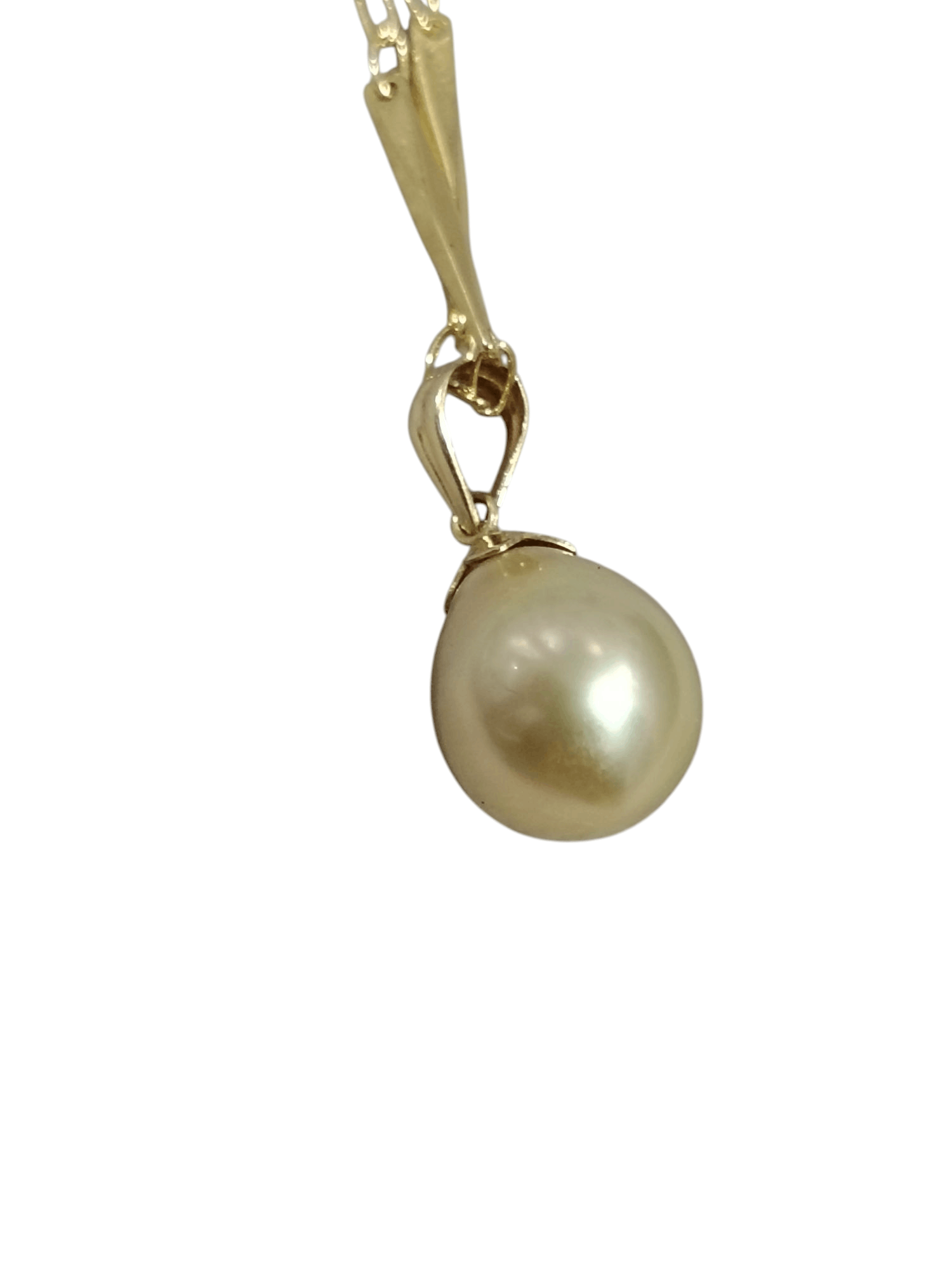 Japanese Brand Vintage 18k Golden South Sea Pearl Teardrop Pendant Size ONE SIZE - 2 Thumbnail