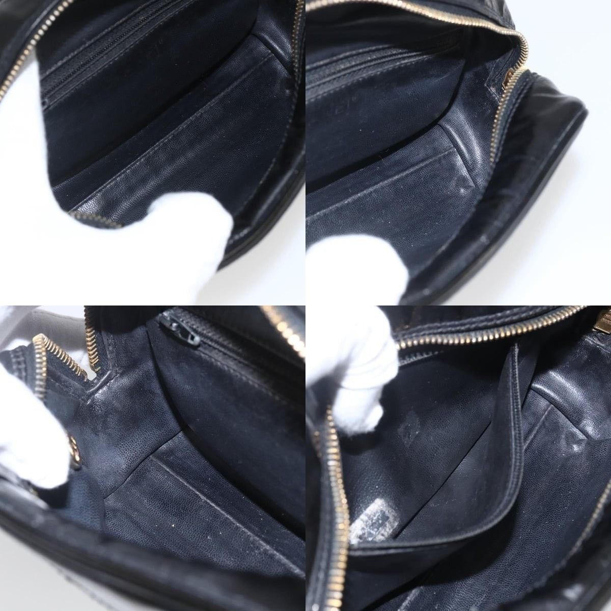 Chanel Chanel Pouch Patent Leather Black Gold CC Size ONE SIZE - 6 Thumbnail