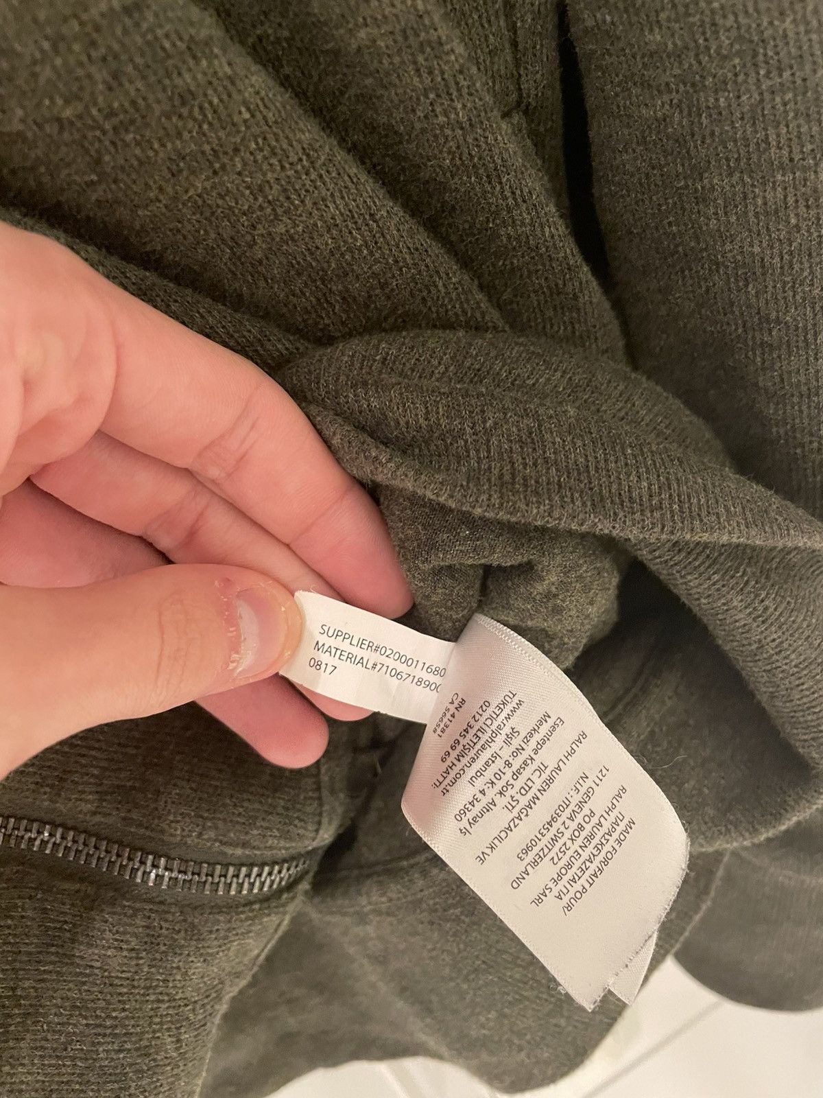 Polo Ralph Lauren Olive Green Zip-Up cardigan – Polo Ralph Lauren Size US M / EU 48-50 / 2 - 8 Thumbnail
