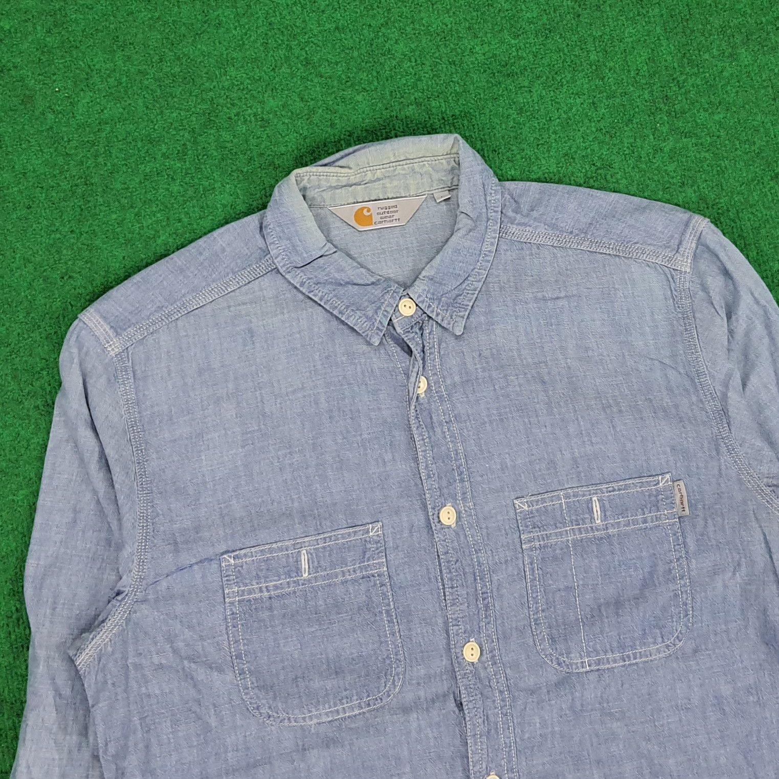 Carhartt × Vintage Vintage Carhartt Rugger Workwear Button Up Shirt Size US M / EU 48-50 / 2 - 2 Thumbnail